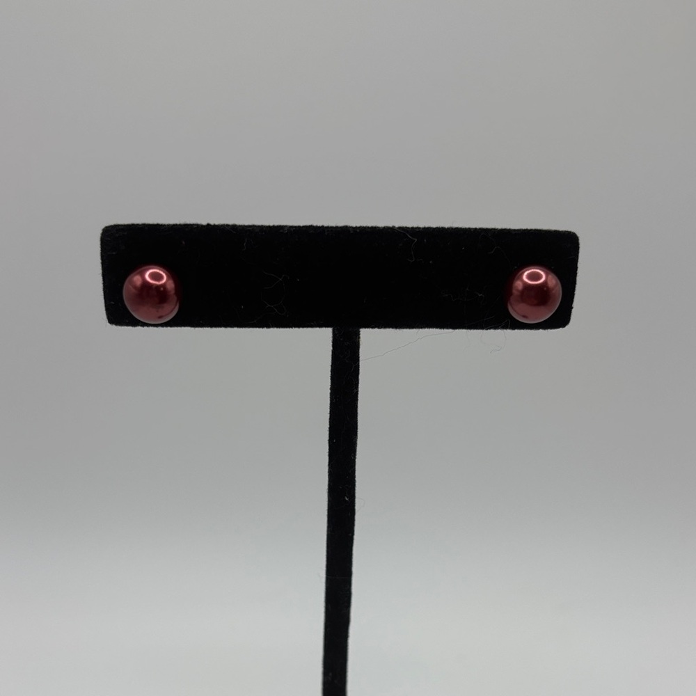 Elegant Burgundy Stud Earrings